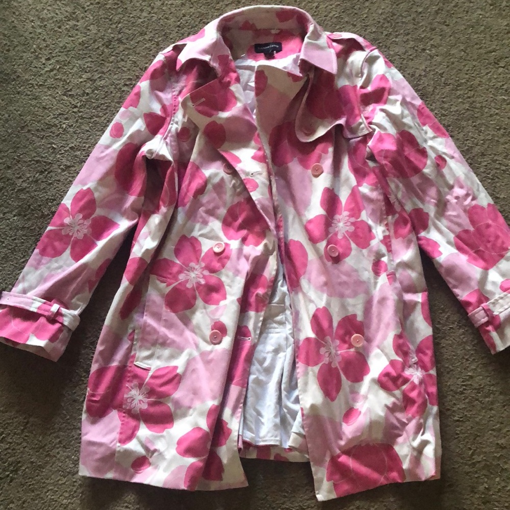 Lands end pink trench coat